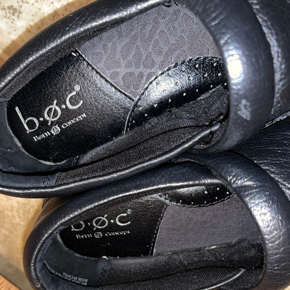 boc Women’s Black Leather Comfort Casual Clogs Sz-7.5 - Picture 4 of 9